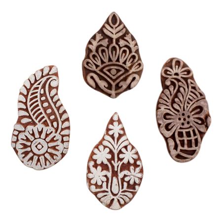 Set of 4 Piece New Mix Wooden Printing Blocks